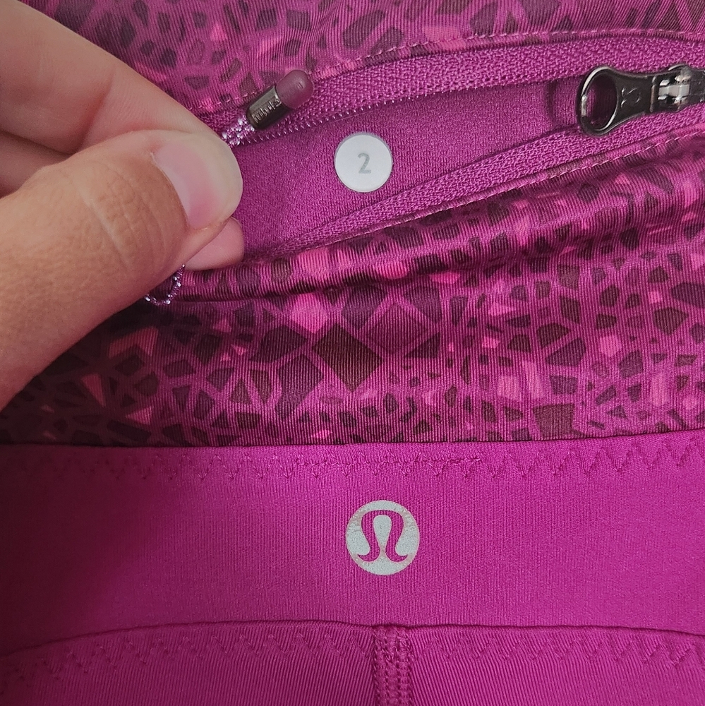 Lululemon Athletica Magenta Geometric Shorts